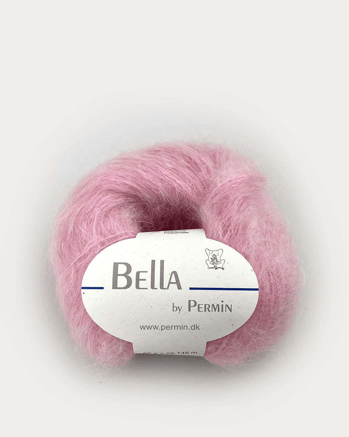 Bella Permin garn - Mohairgarn med ullgarn & polyamid - fv 883258 Ljuseröd