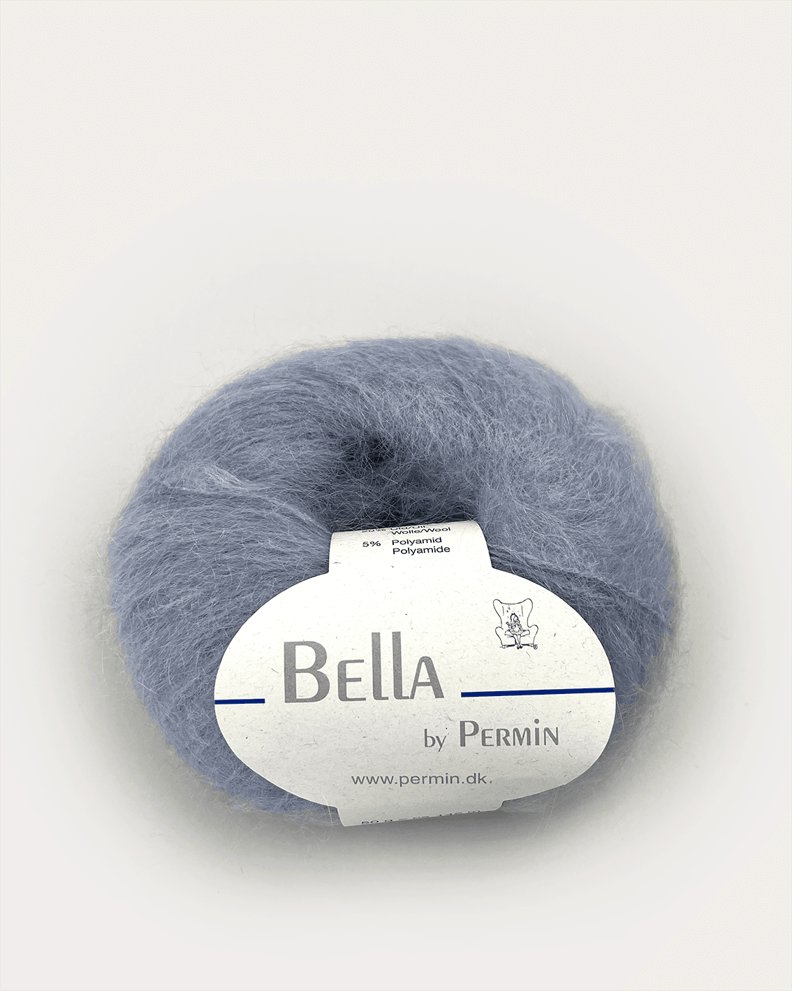 Bella Permin garn - Mohairgarn med ullgarn & polyamid - fv 883263 Ljusgrå