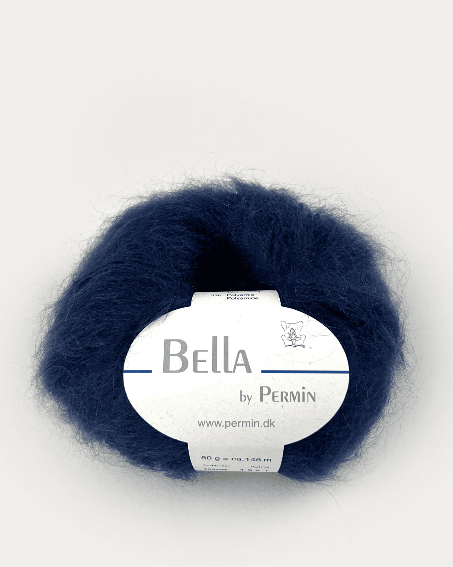 Bella Permin garn - Mohairgarn med ullgarn & polyamid - fv 883289 Navyblue