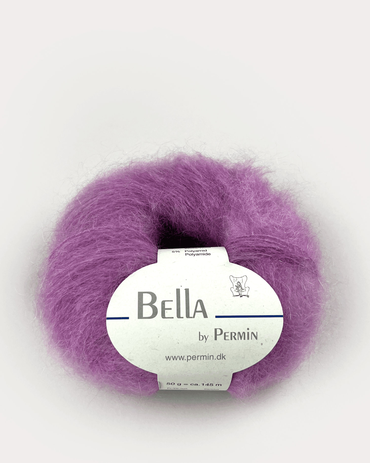 Bella Permin garn - Mohairgarn med ullgarn & polyamid - fv 883290 Mulberry