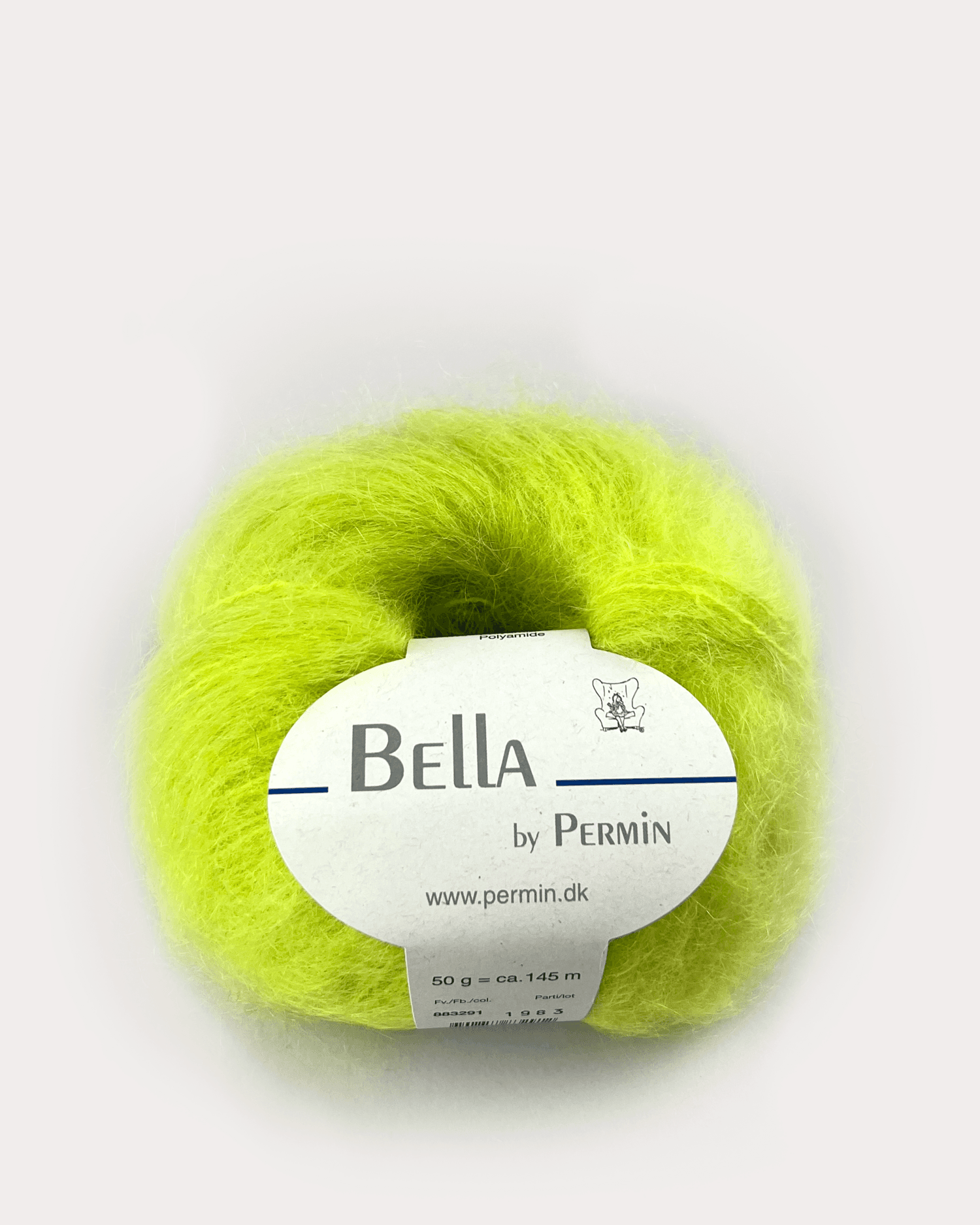 Bella Permin garn - Mohairgarn med ullgarn & polyamid - fv 883291 Acid lime