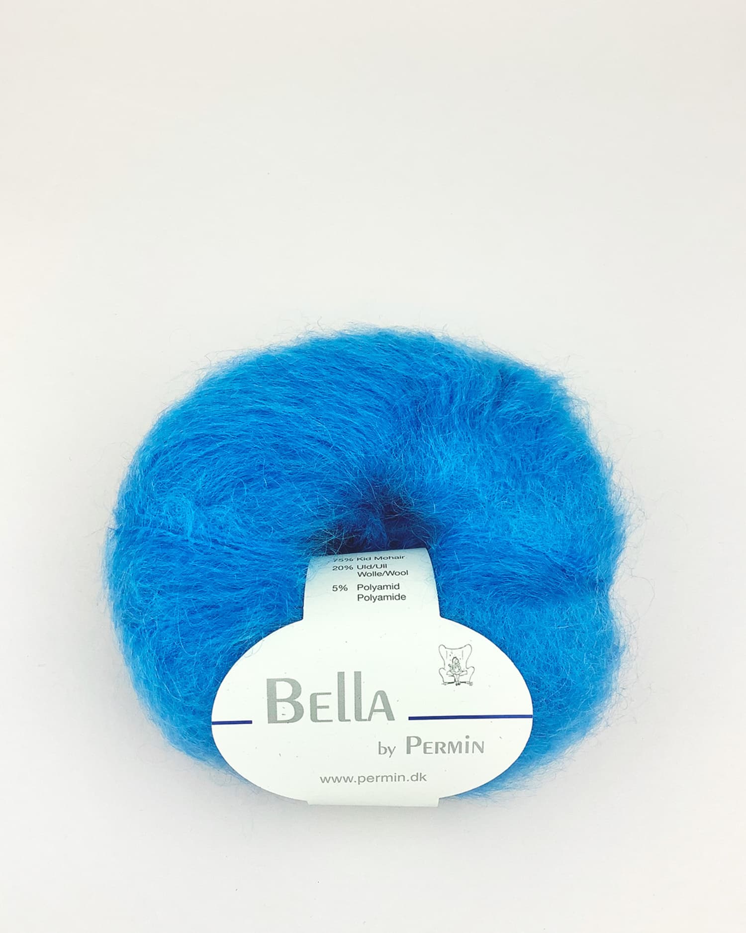 Bella Permin garn - Mohairgarn med ullgarn & polyamid - fv 883293 Electric blue