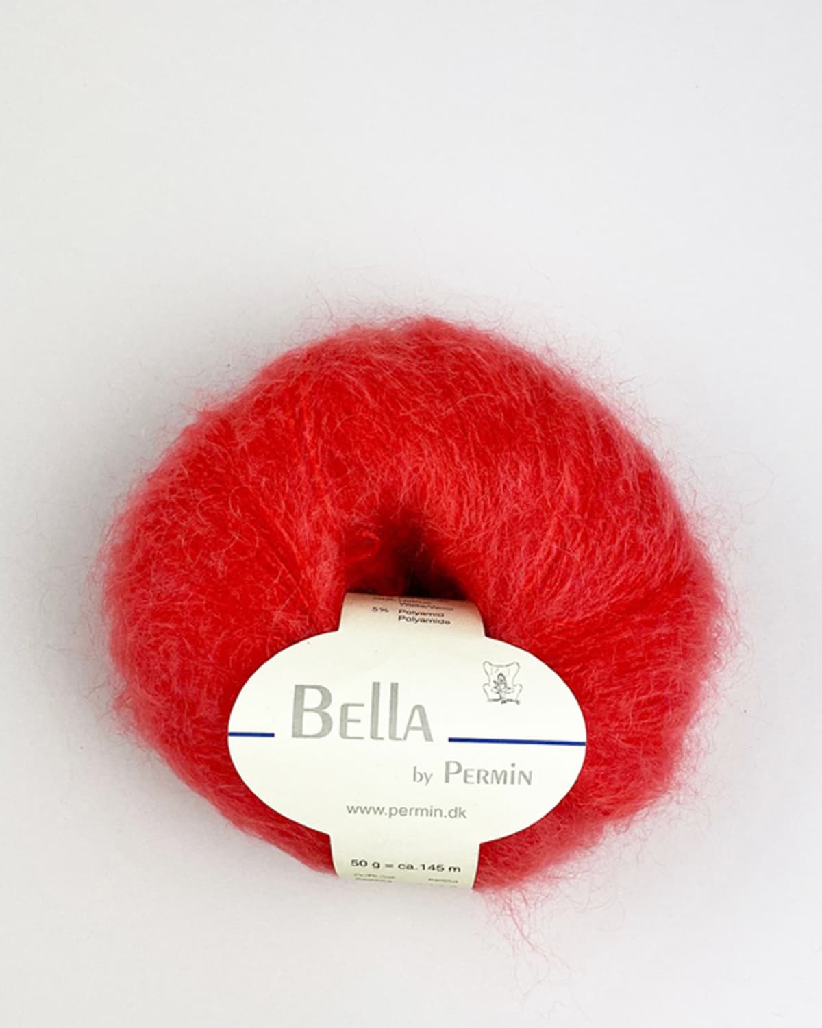 Bella Permin garn - Mohairgarn med ullgarn & polyamid - fv 883294 Cinnober