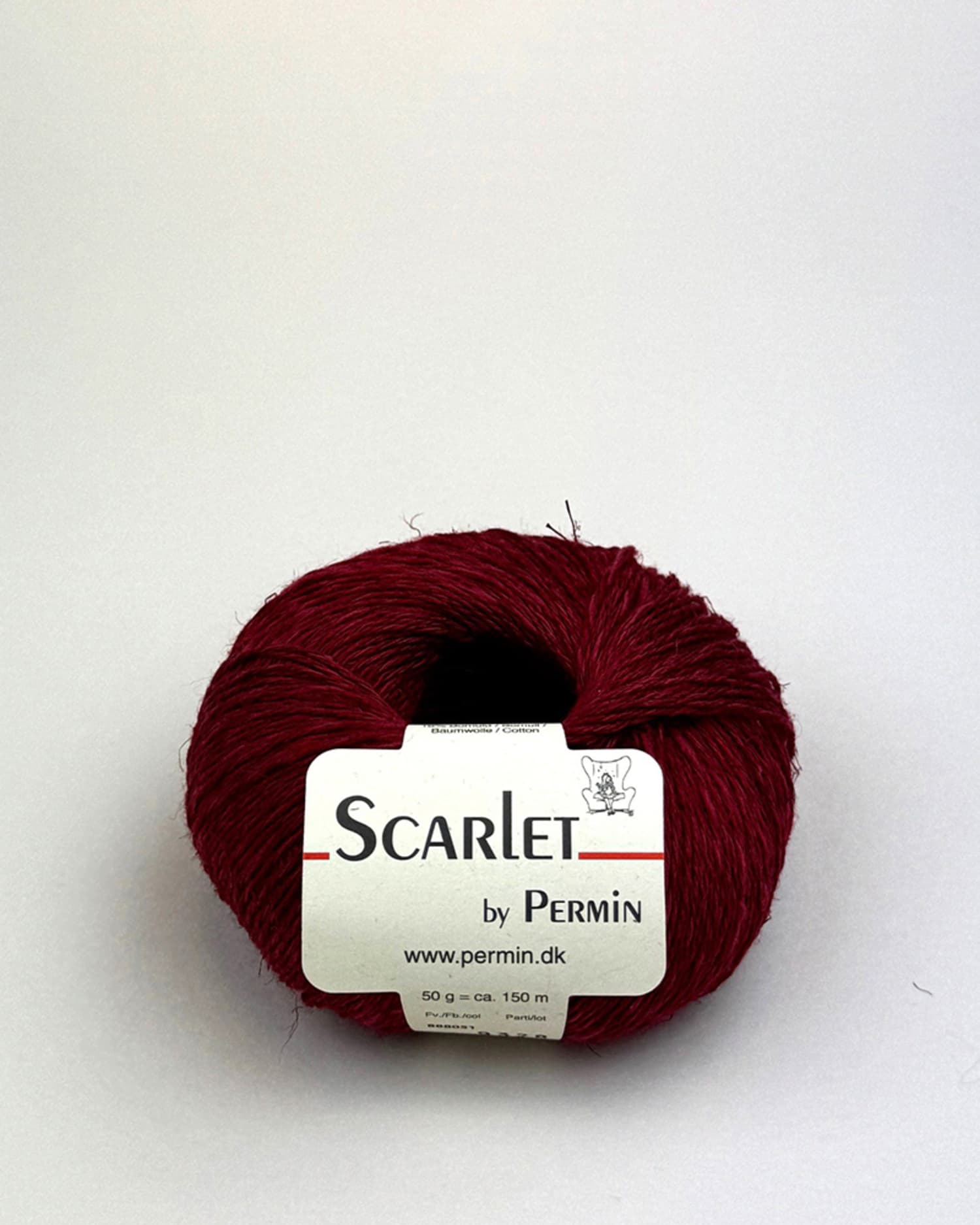 Scarlet Permin Lingarn fv 888051 Vinröd