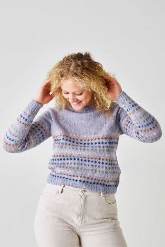 Leonora stickpaket/mönster 890401 Raglan med Prickar Leonora stickpaket Ragland med Prickar st M
