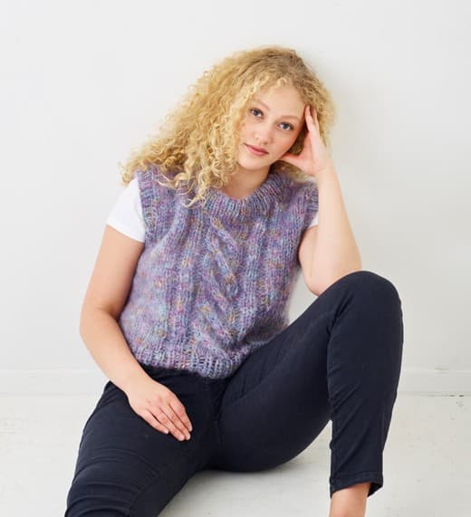 Bella Permin stickmönster/stickpaket 893181-Väst med Twist i 2 trådar Bella Color Bella Permin Stickpaket 893181-Väst Med Twist I 2 Trådar Bella Färg St XXL