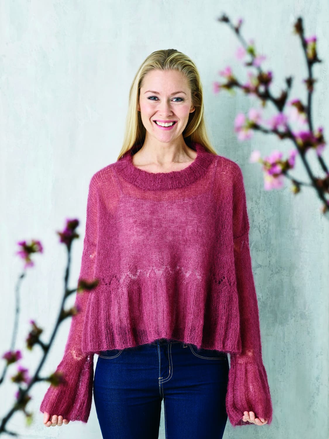 Bred Bluse m/flæse Angel garn 894180