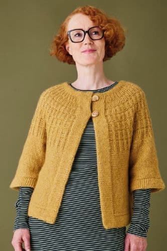 Alice Permin stickmönster/sticksats-KORTÄRM JACKA-896297 KORTÄRM JACKA- 896297 sticksats storlek XL