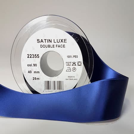 Satinband/Silkesband - Marine Blå satinband - nr 90 6 mm