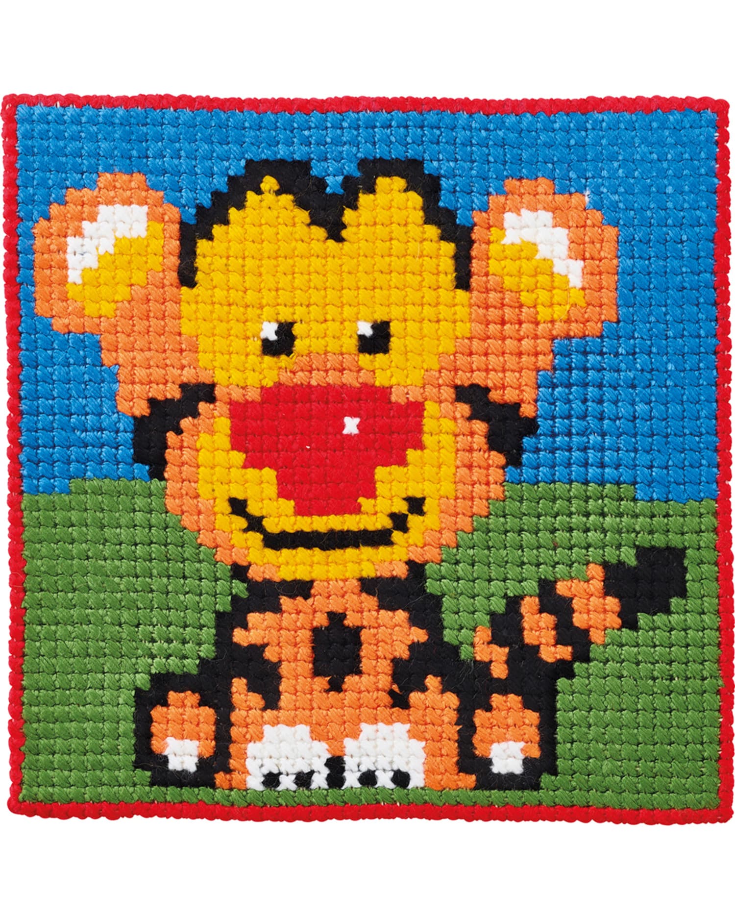 Permin Broderi - Påritad broderipaket för barn med Tiger - 9381