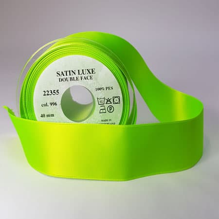 Satinband/Silkesband - Neon grön satinband - nr 996 10 mm