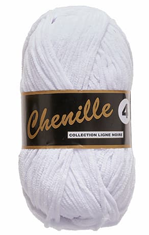 Lammy Chenille 4 50 GR Nallebjörn Garn - 0005 Vit