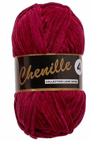 Lammy Chenille 4 50 GR Nallebjörn Garn - 0042 Bordeaux röd