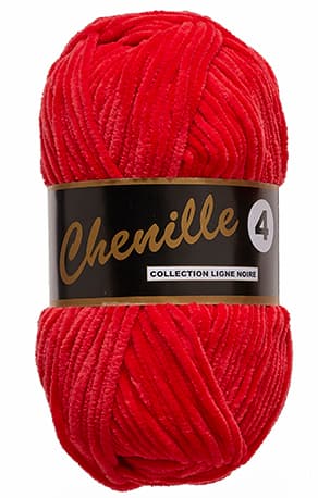 Lammy Chenille 4 50 GR Nallebjörn Garn - 0043 Röd