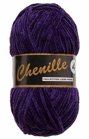 Lammy Chenille 4 50 GR Nallebjörn Garn - 0064 Mörk Lila