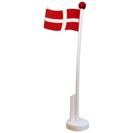 Bordsflagga DK i trä - 21 cm hög - 798254