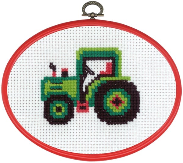 Broderi - Räknar broderi för barn - 92-8395 med Traktor