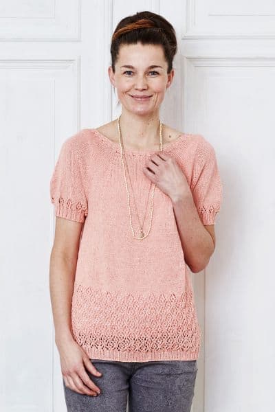 Elise stickmönster - Top med Spetskanter 891103