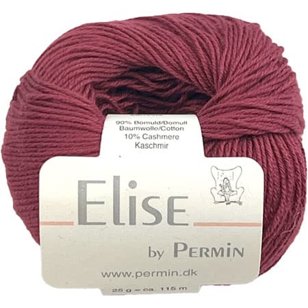 Permin Elise - Bomull/cashmere - Fv 881132 Vinröd