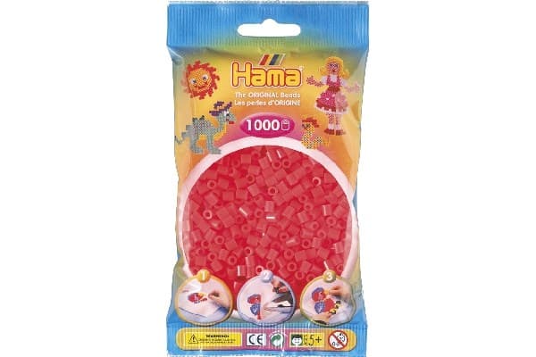 Hama midi, pärlor, 1000 stk - Neon Pink - 207-35