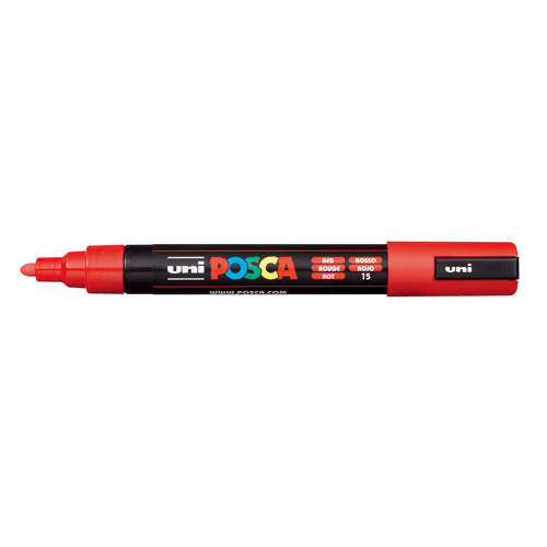 Uni Posca Tusser PC-5M 1 st 1,8-2,5 Röd 15