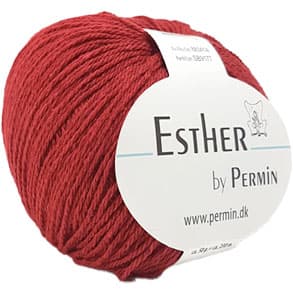 Permin Esther Garn - fv 883414 Mørk Röd