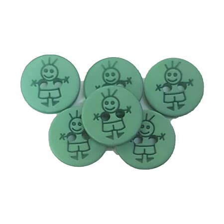 Plastknappar för pojkar - 18313-15 mm-0002- Grön