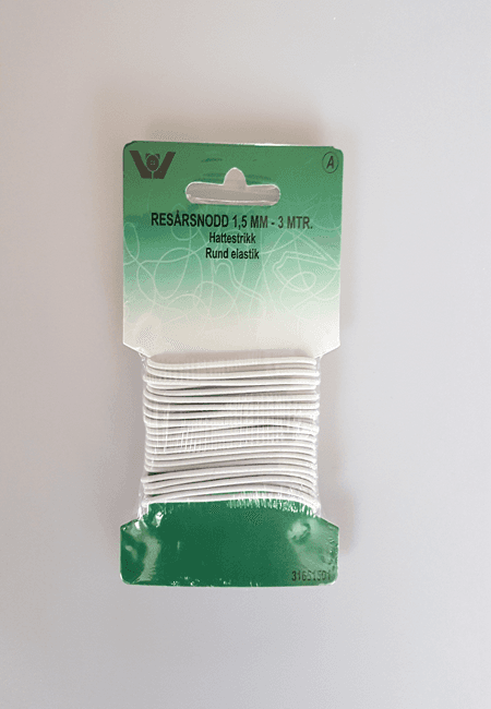 Rund resår - vit - 1,5 mm x 3 m
