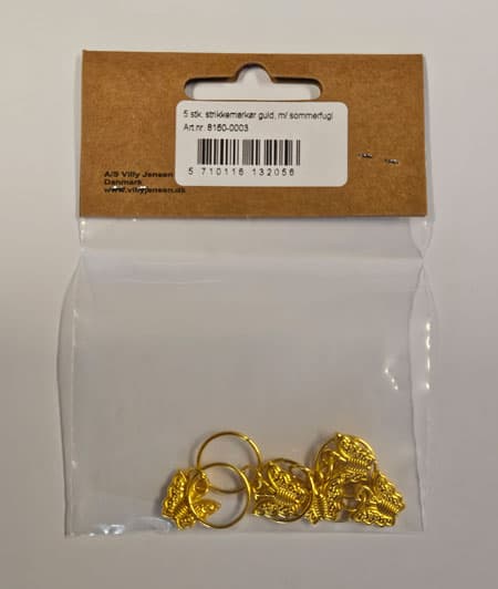 Stickmarkörer/Maskmarkörer M Fjärilar Guld 5 ST - 8160-0003