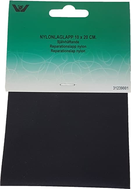 Reparationslapp Självhäftande Nylon 10 x 20 cm - Svart