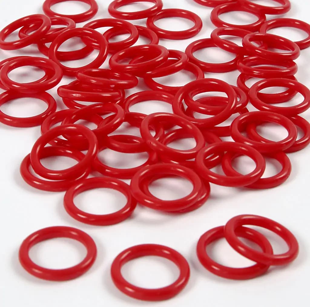 Plastringar Röda 15 mm 2 mm tjocka 25 st