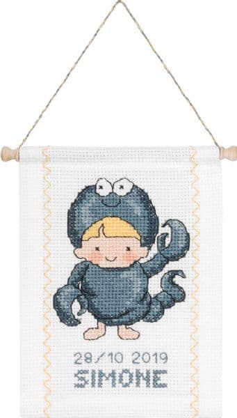 Permin Broderikit Stjärntecken Skorpion 18 x 25 cm - 13-8820