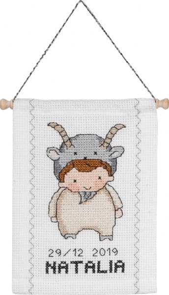 Permin Broderikit Stjärntecken Stenbock 18 x 25 cm - 13-8810