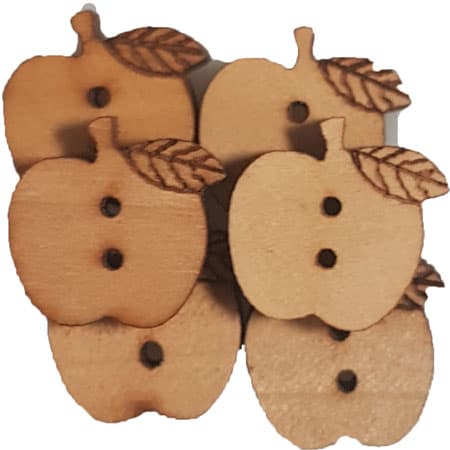 Träknappar - med äpple