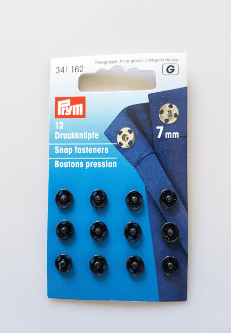 Tryckknapp - Metall - 7 mm Svart 341162