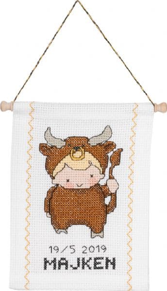 Permin Broderikit Stjärntecken Oxen 18 x 25 cm - 13-8814