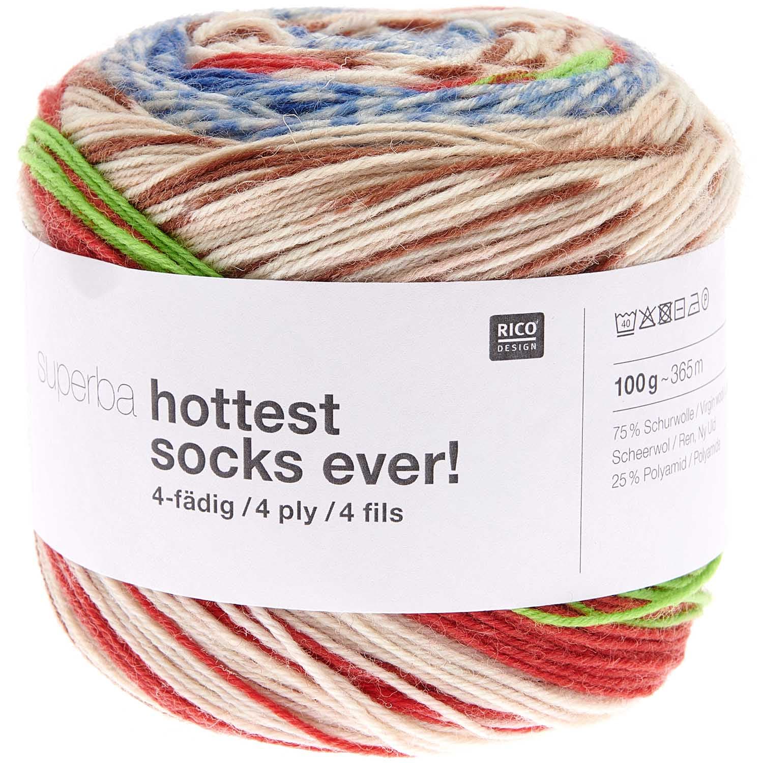 Superba Hottest Socks Ever Rico Design Flerfärgat sockgarn fv 001