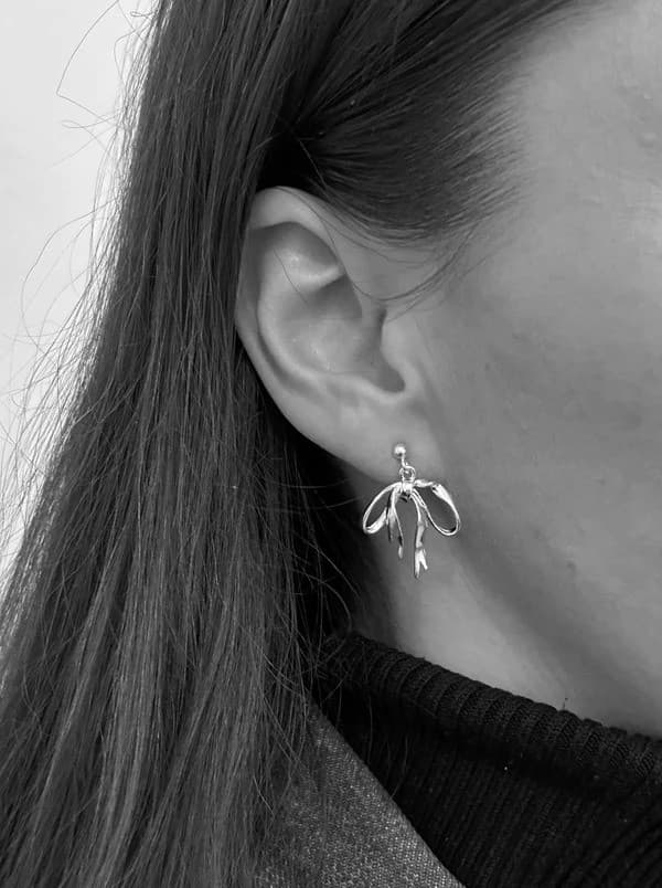 Pico Ribbon Studs - V01001 FS, Silverplated