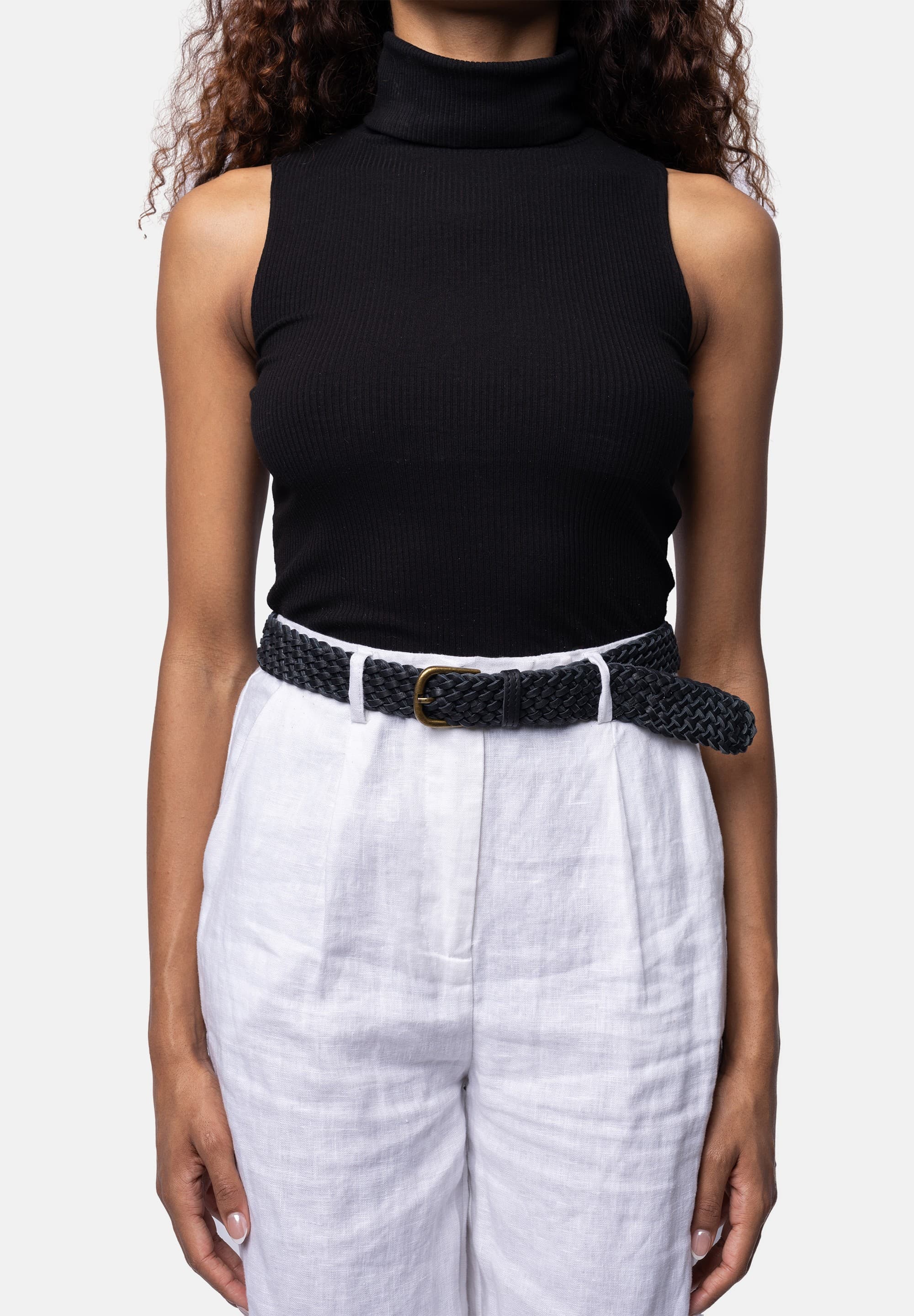 RE:DESIGNED Harper Belt - Sort flet bælte 5291 Black