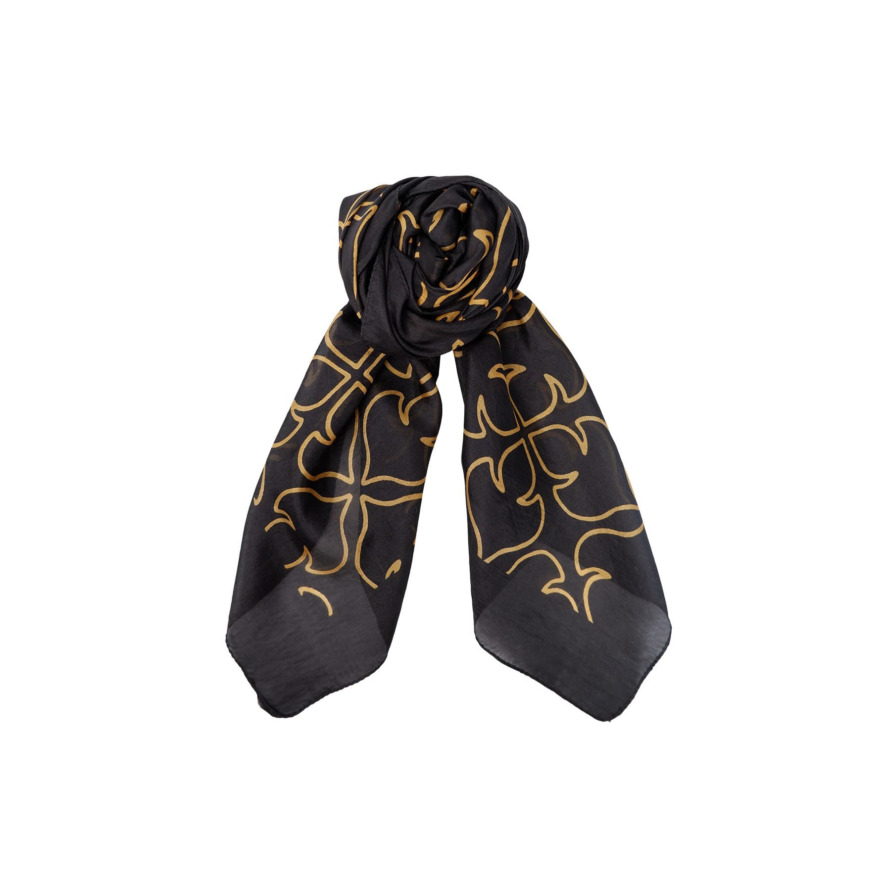 Black Colour BCELONA SILK SCARF - Tørklæde 208405 Black Deco
