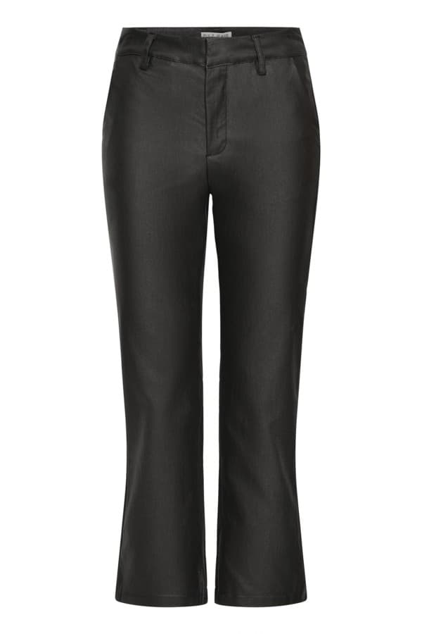 Pulz PZTOKYO PANT KICKFLARED - Sort coated buks 50210195 Black Beauty