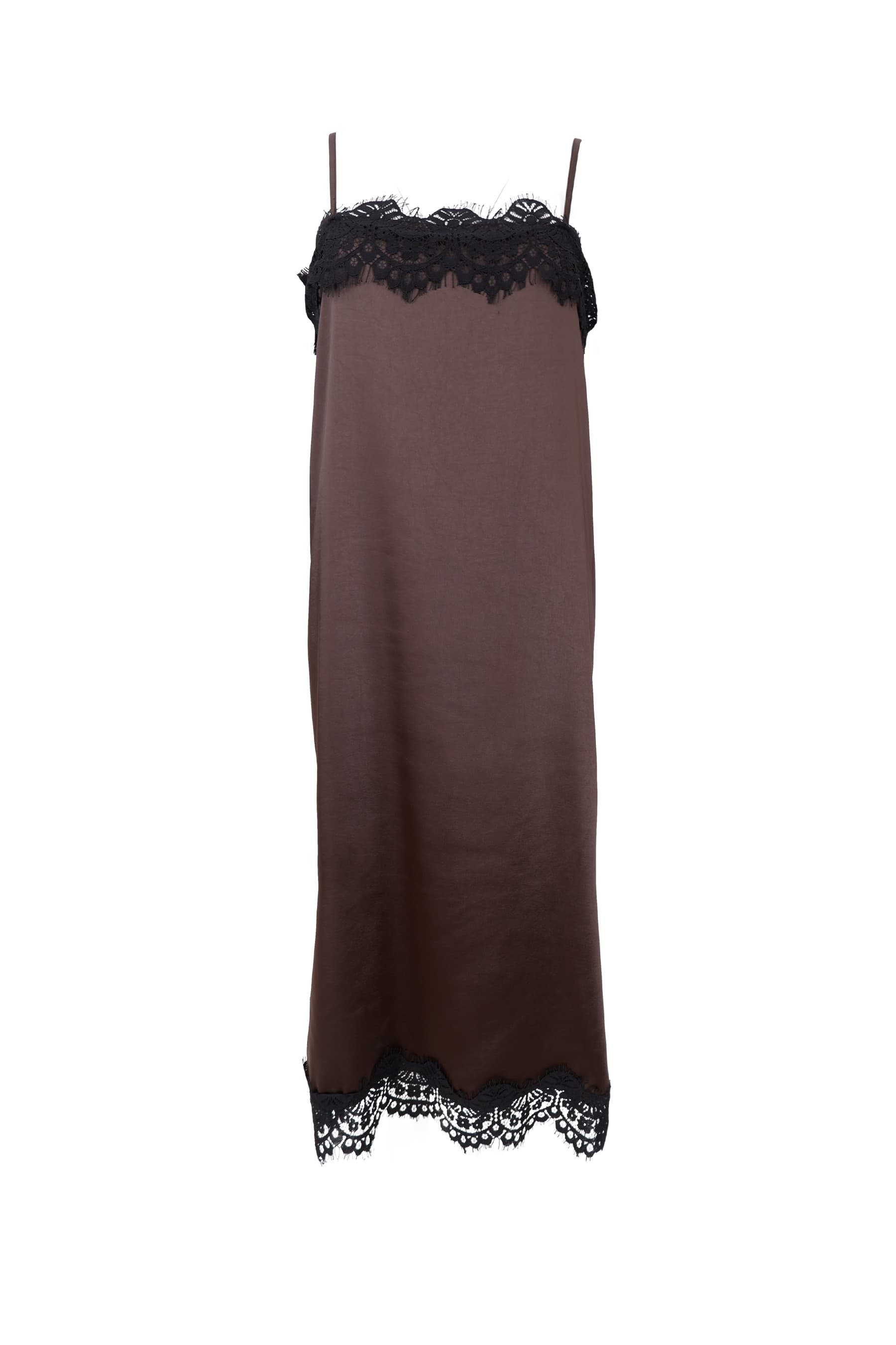 Black Colour BCEVIE LACE STRAP DRESS - Brun kjole med blonder 41047 Coffee