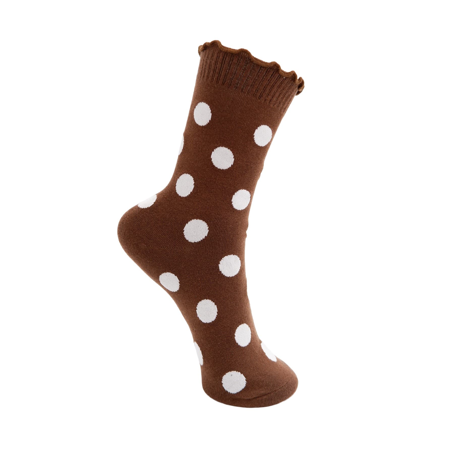 Black Colour BCMAIKE SOCK - Brun prikket strømpe 4388 Mocca Dot