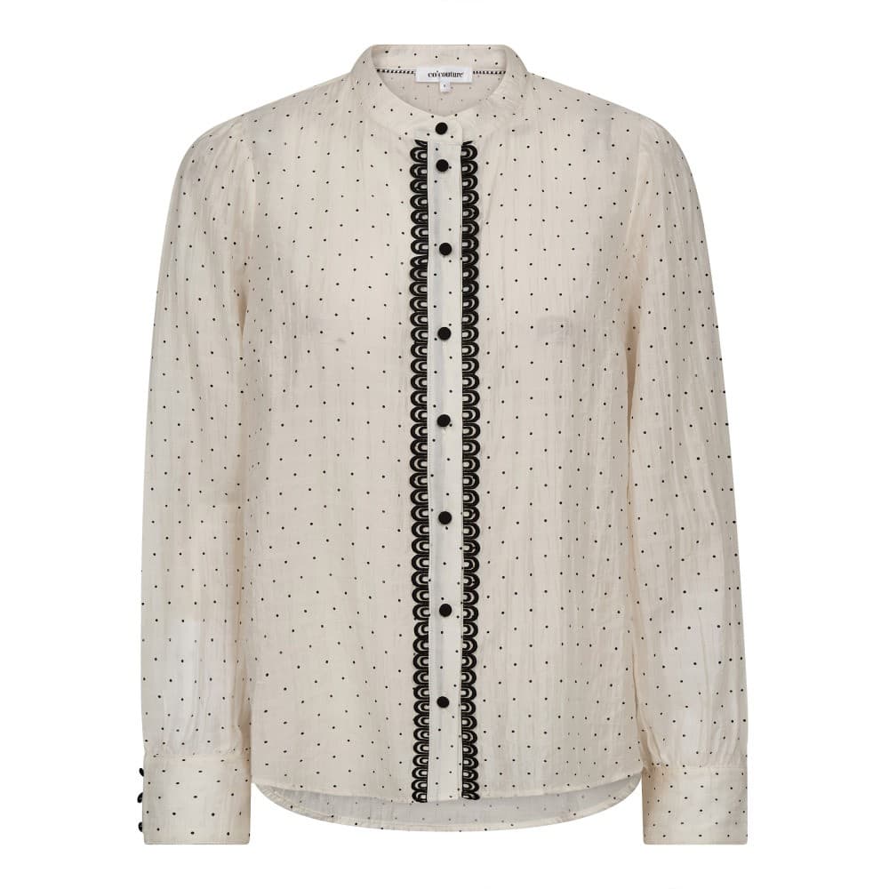 Co'Couture DailyCC Dot Shirt - Hvid prikket skjorte 45008 Off White