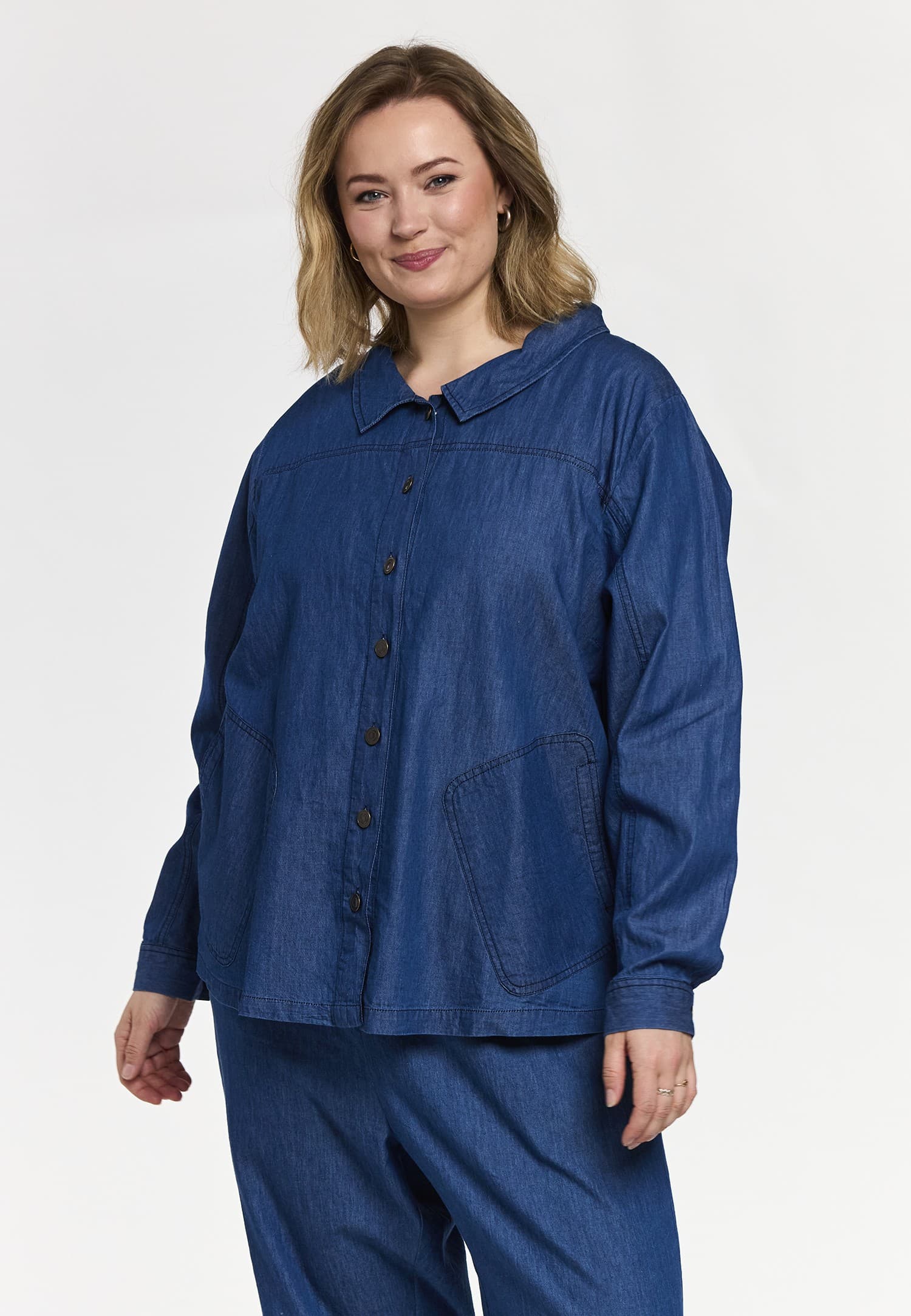 Gozzip GSia Denim Jacket - Denim skjorte jakke G261054 Denim Blue