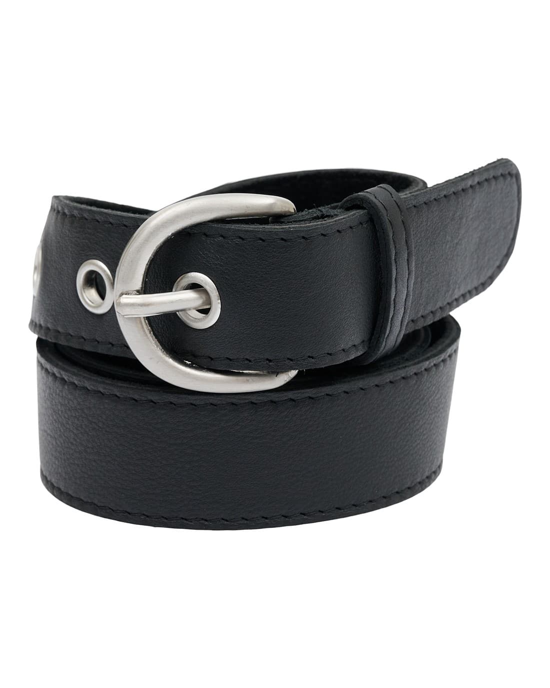 Tim&Simonsen Lorna Belt - Sort bælte med sølv spænde 2133 Black-silver