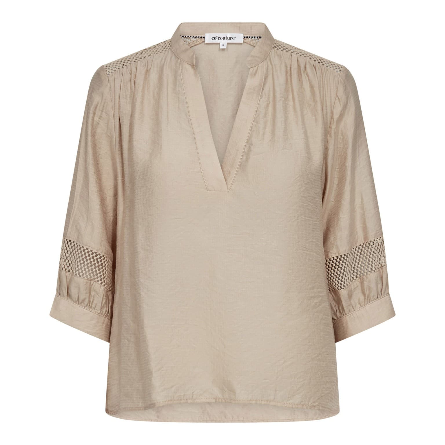 Co'couture GwendaCC SS Blouse - Sandfarvet bluse 45084 Mink