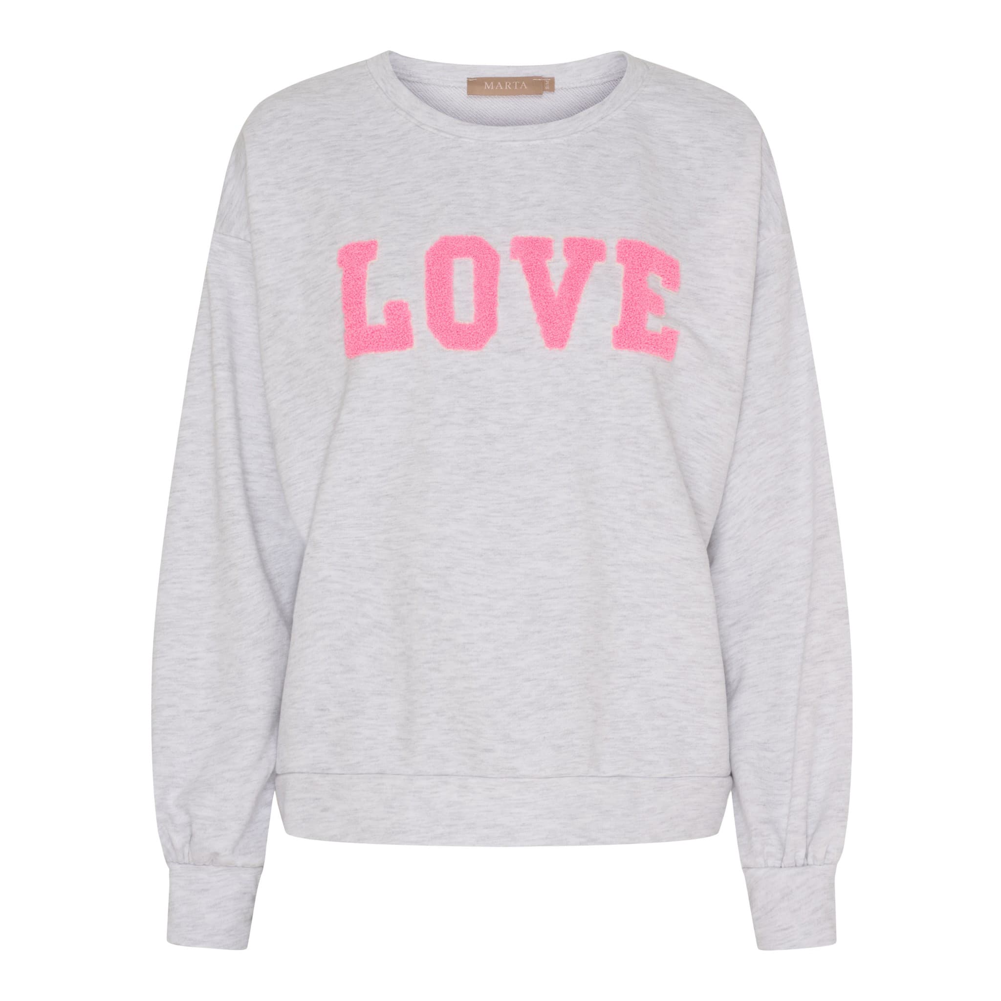 Marta MdcJessa Sweatshirt - Grå LOVE sweatshirt 7976 Light Grey Melange