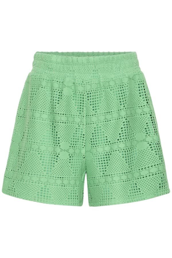 ICHI IHOVA SHORTS - Grønne strikkede shorts 20125466 Greenbriar - Green