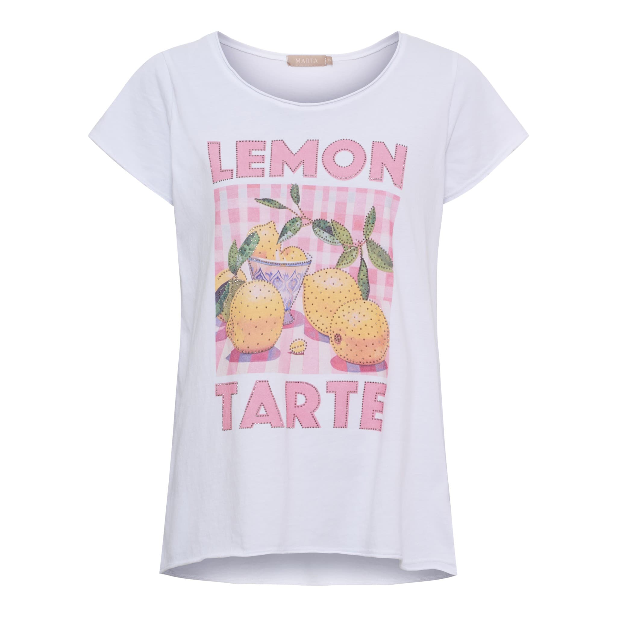 MARTA MdcMarie T-shirt - Hvid t-shirt med citron 1535 Lemon
